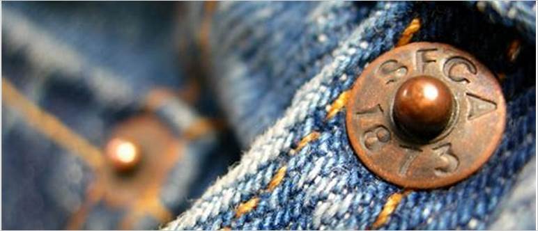 Denim buttons and rivets